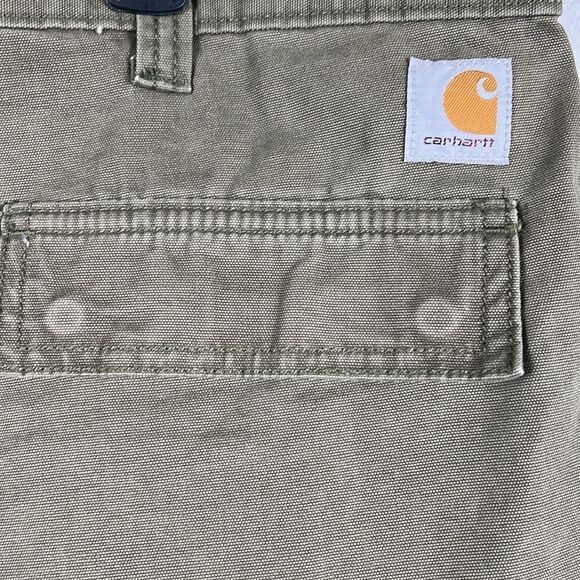 🔥🔥 CARHARTT Army Green Cargo Shorts Relaxed Fit Men Size 42 - PERFECT - Picture 5 of 8